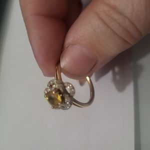 Gemvara custom yellow sapphire and diamond set in 10k gold